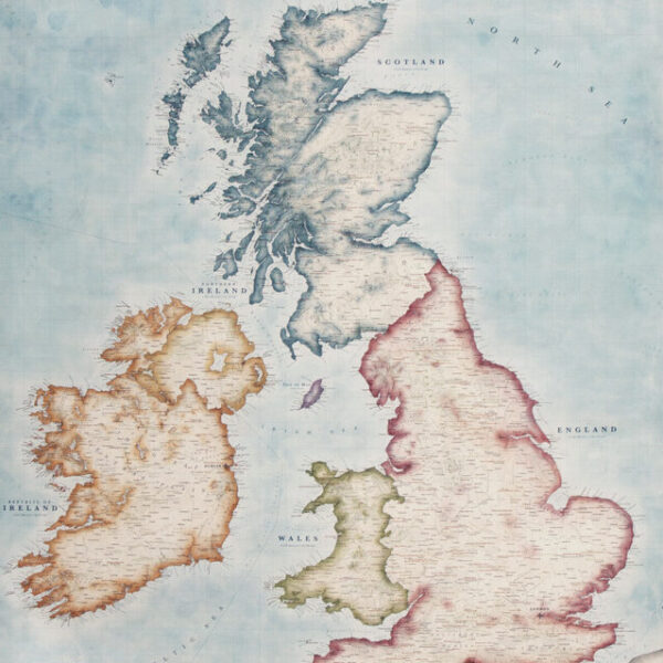 Bespoke Large Flat Map of the United Kingdom (Deposit)