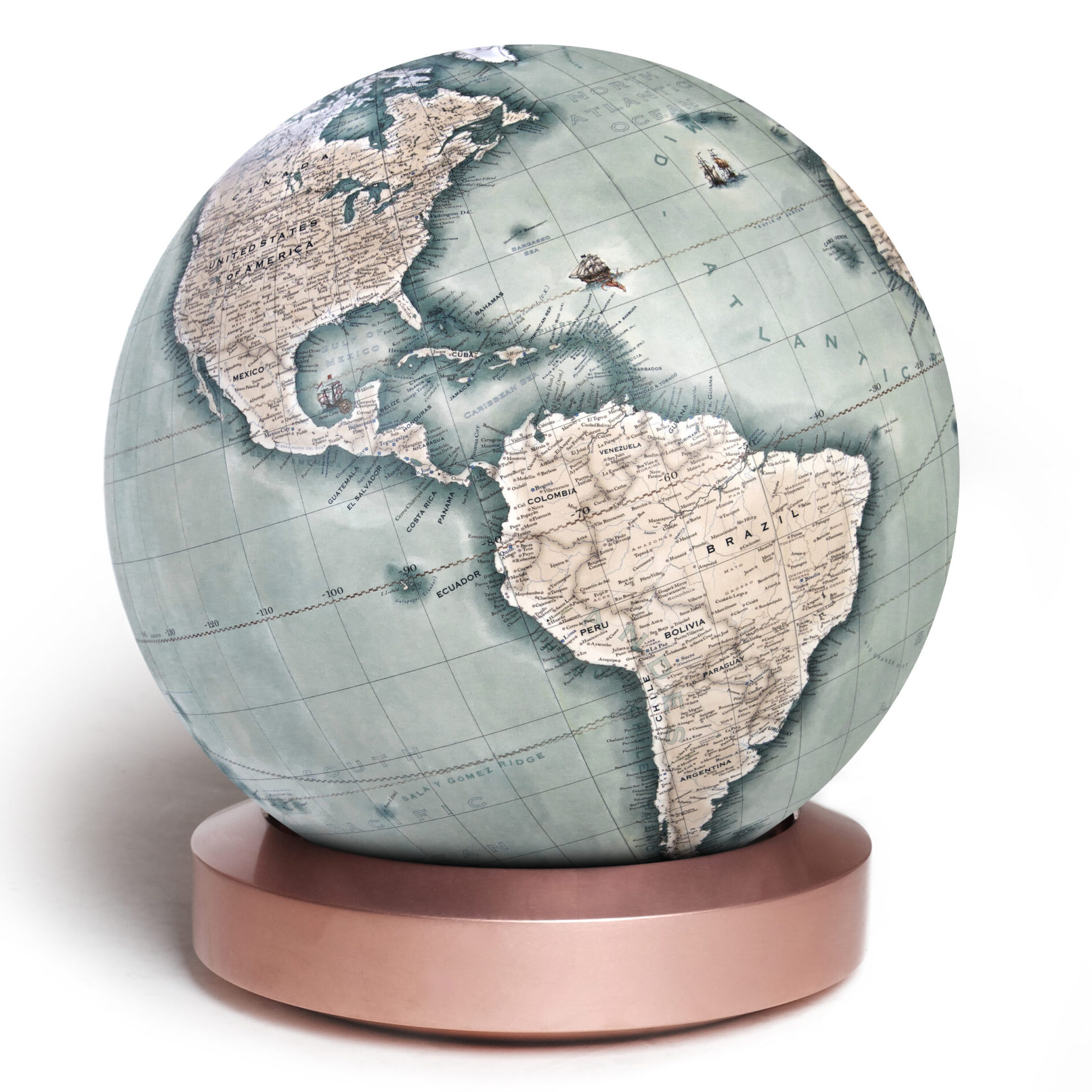 Copper Albion - Desktop Globes (By Size) - Bellerby & Co Globemakers
