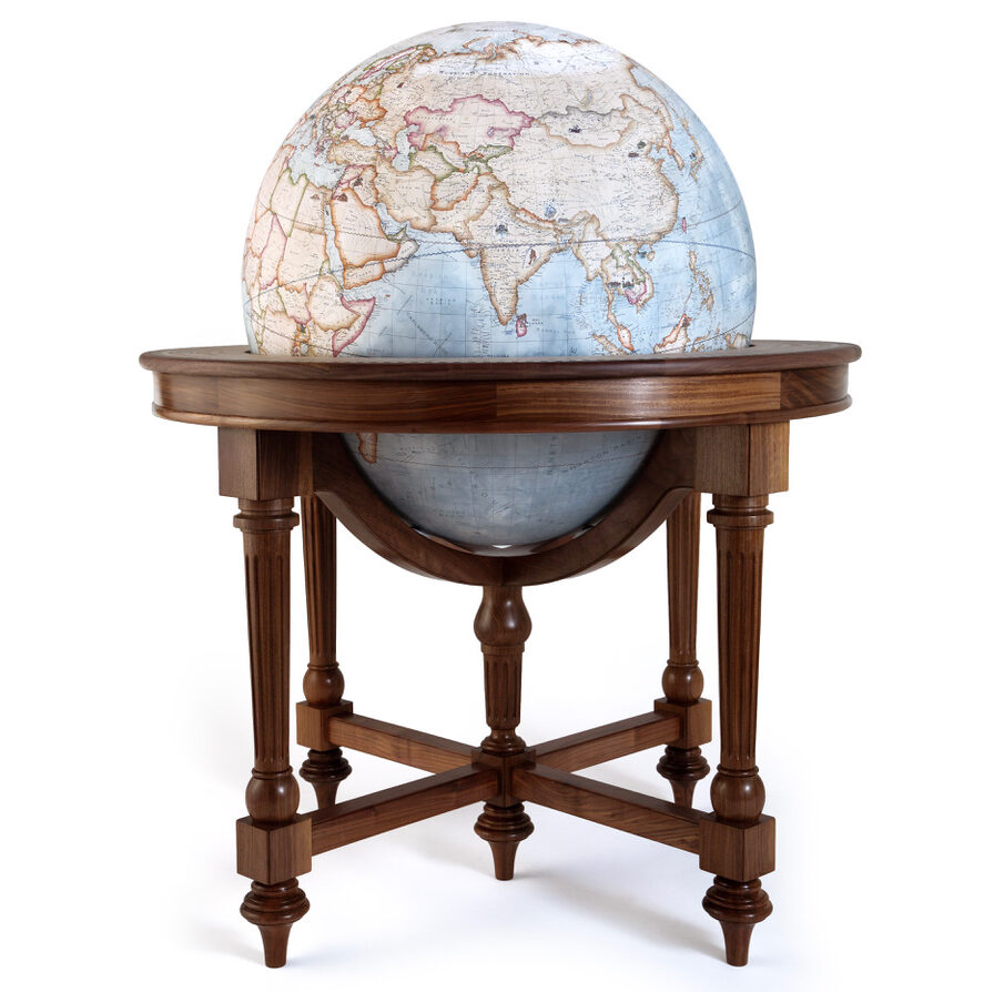 The Georgian - Large Rotational Antique Style Floor Standing Globe